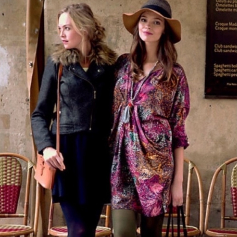 Anthropologie Edme & Esyllte Chromatique Abstract Shift Dress Boho Large - Picture 5 of 16
